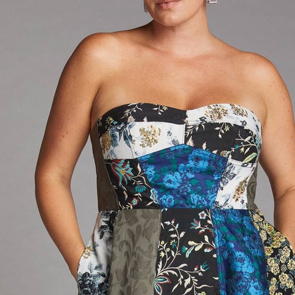 HTF Anthropologie Floral Sweetheart Midi Dress - Picture 4 of 7